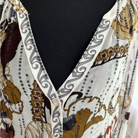 Hale Bob Top Silk Tulle Beige Brown Sample size= small - Picture 2 of 8